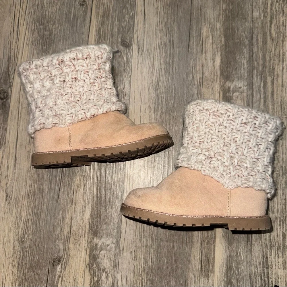 Cat & Jack Tan and Cream Kids Boots
